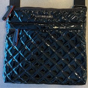 EUC MZ Wallace Black Lacquer Flat Metro Crossbody